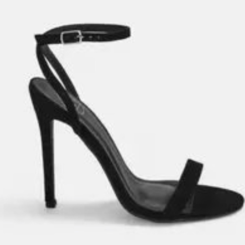Missguided Barely There Black Patent Heels